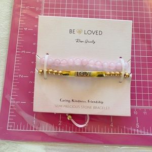 Be loved rose quartz semi precious stone bracelets